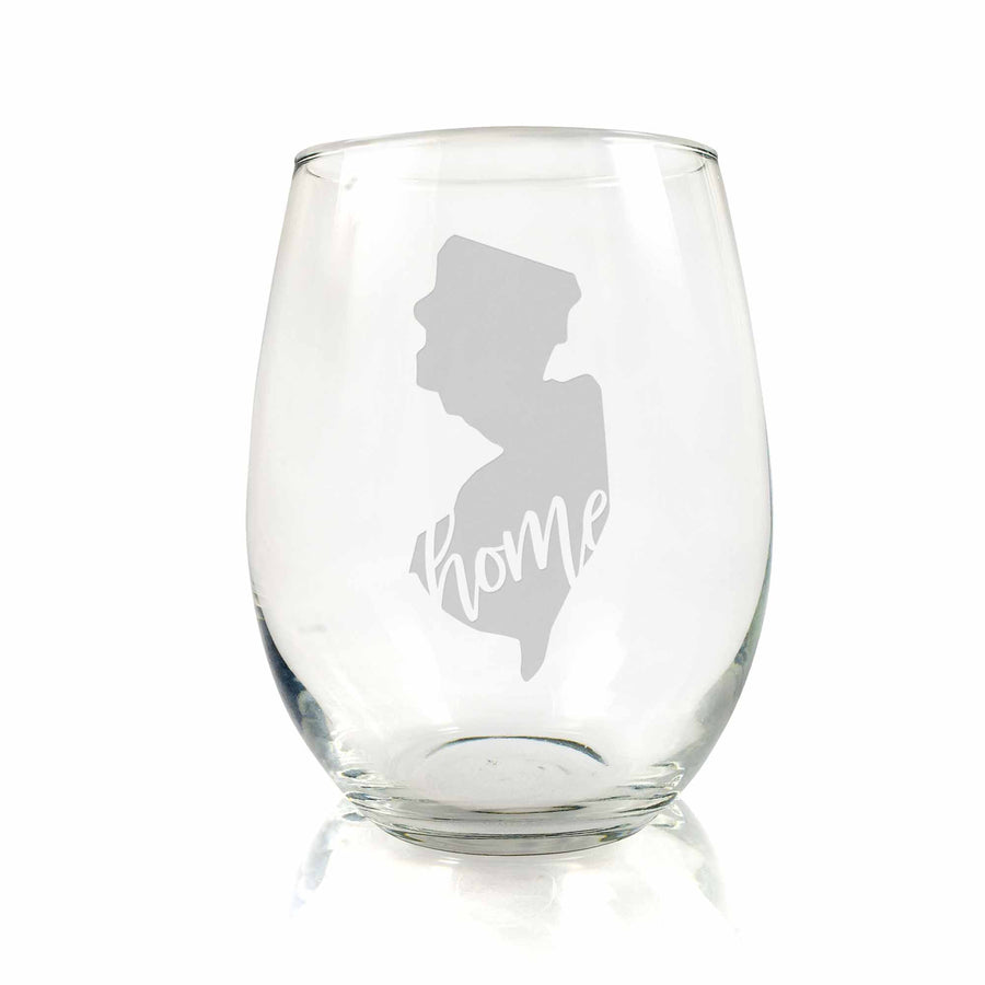 New Jersey State Stemless Wine Glass