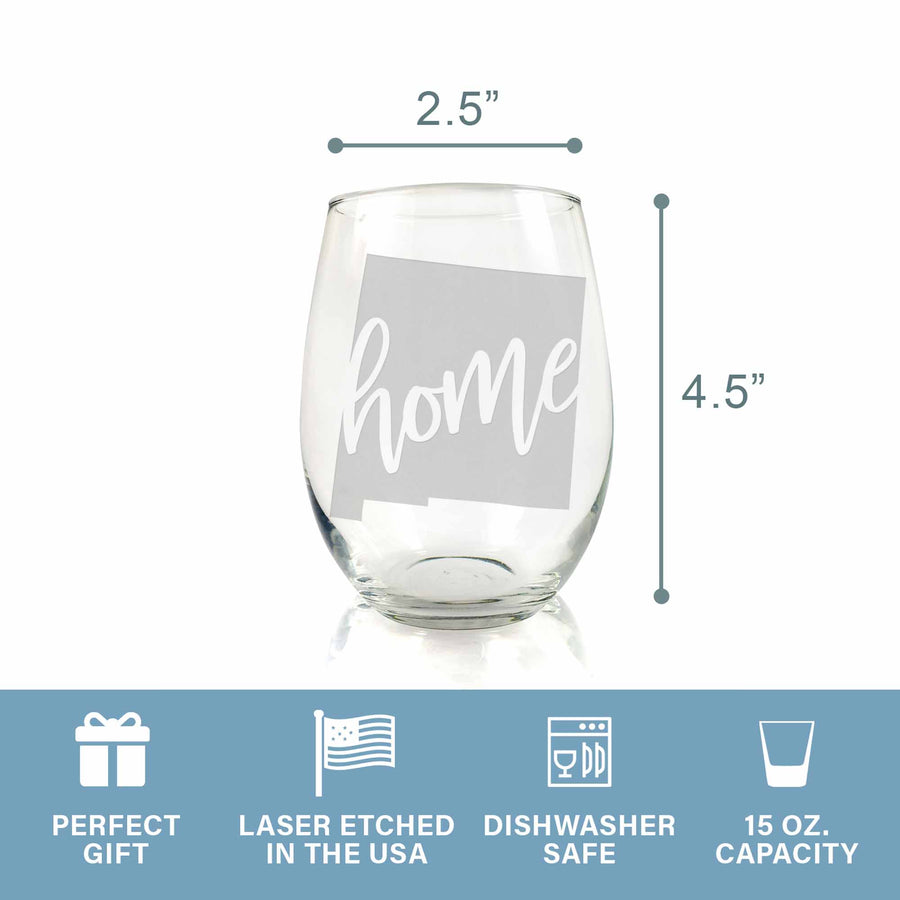 New Mexico State Stemless Wine Glass