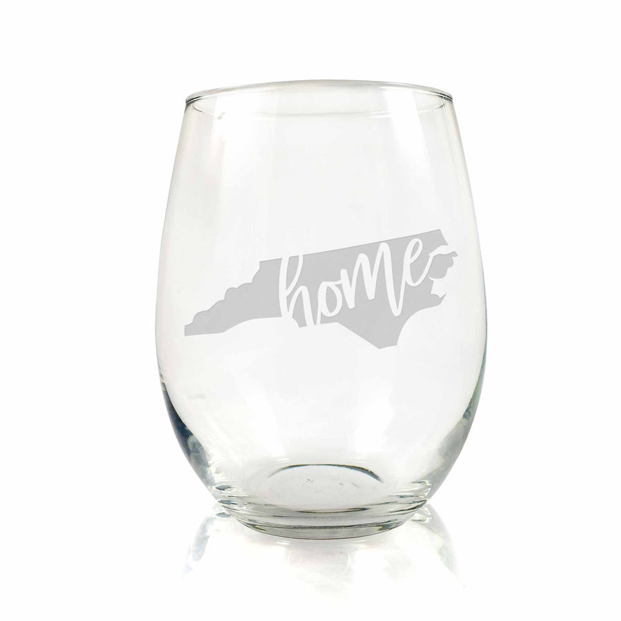 North Carolina State Stemless Wine Glass