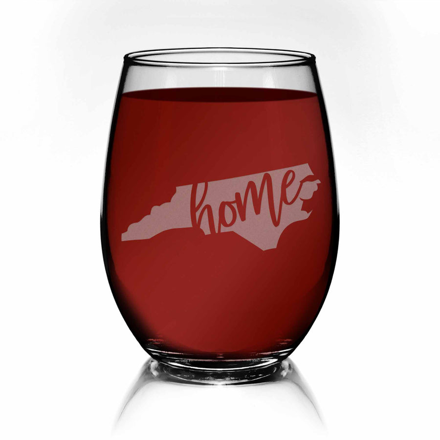 North Carolina State Stemless Wine Glass