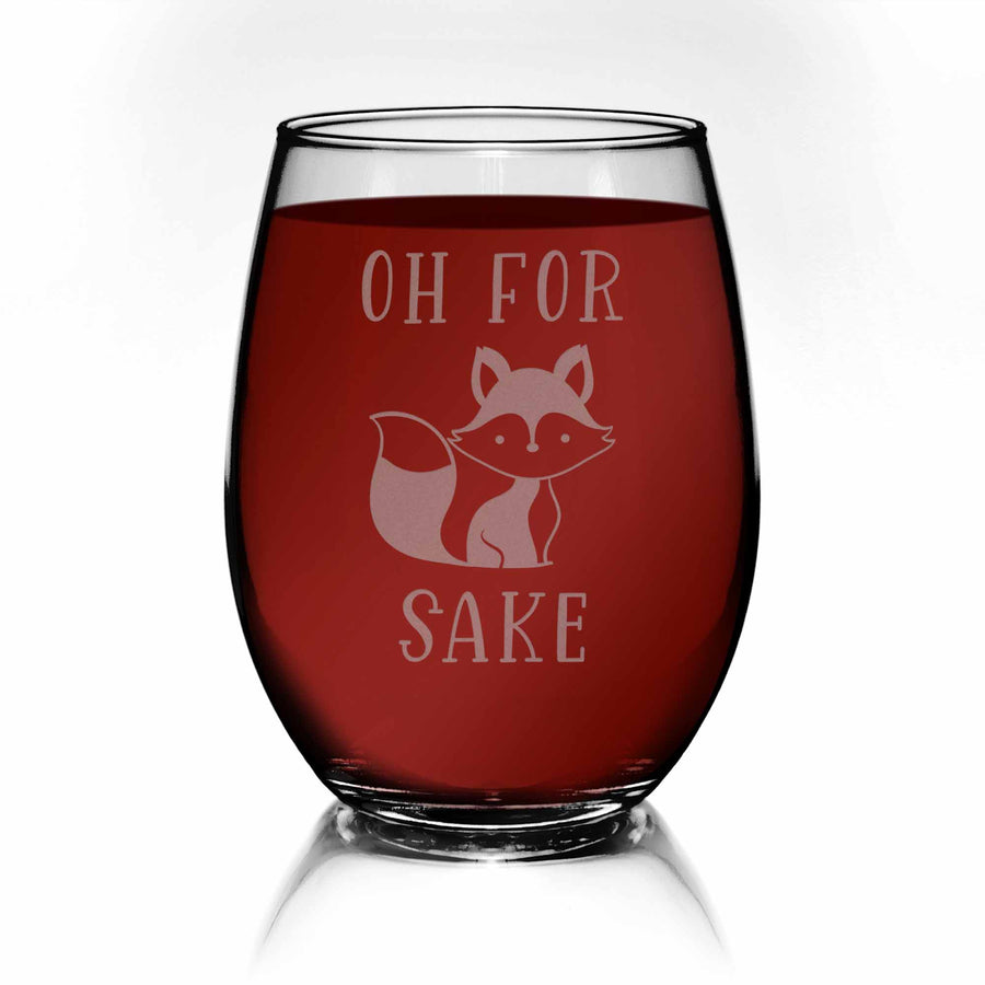 Oh For Fox Sake Stemless Wine Glass