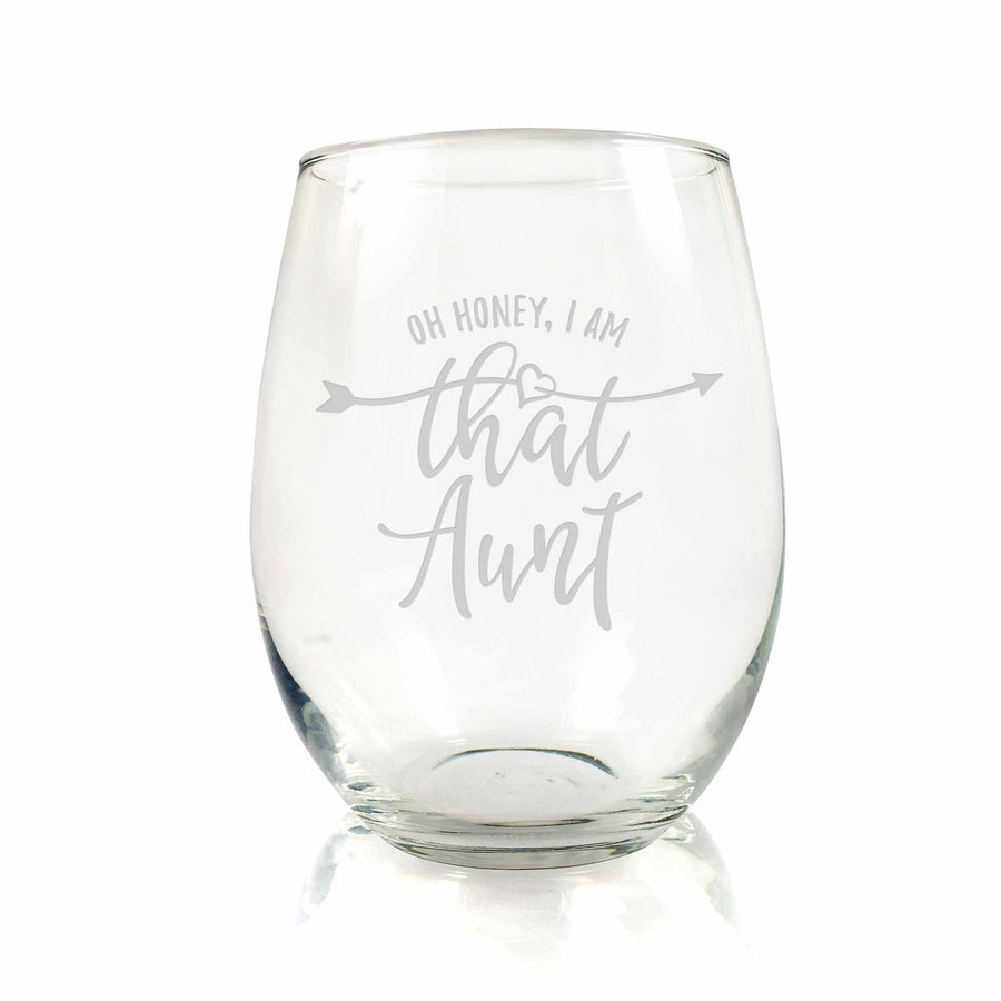 Personalized Wine Glass for Aunt Best Aunt Ever Etched 