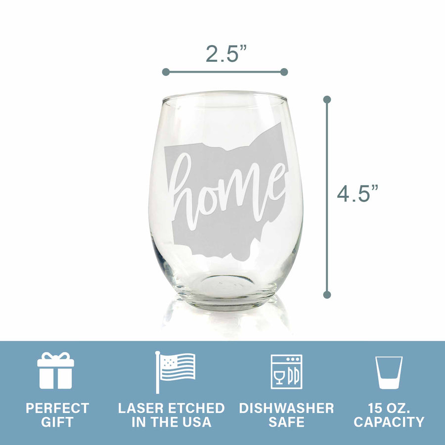 Ohio State Stemless Wine Glass