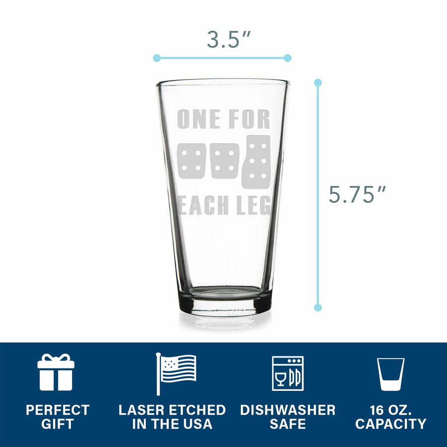 One For Each Leg Car Driver Pint Glass