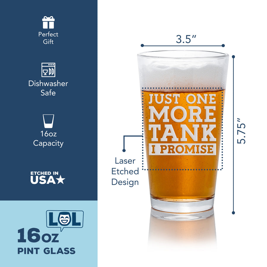One More Tank Promise Pint Beer Glass