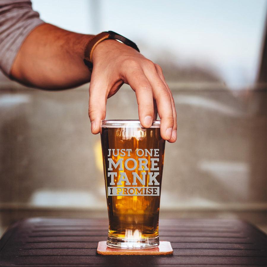 One More Tank Promise Pint Beer Glass