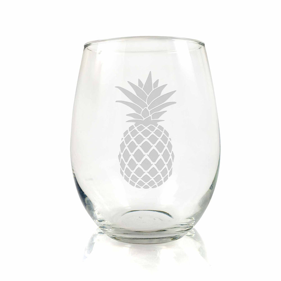 Pineapple Stemless Wine Glass