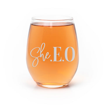 Sheo Small Business Stemless Wine Glass