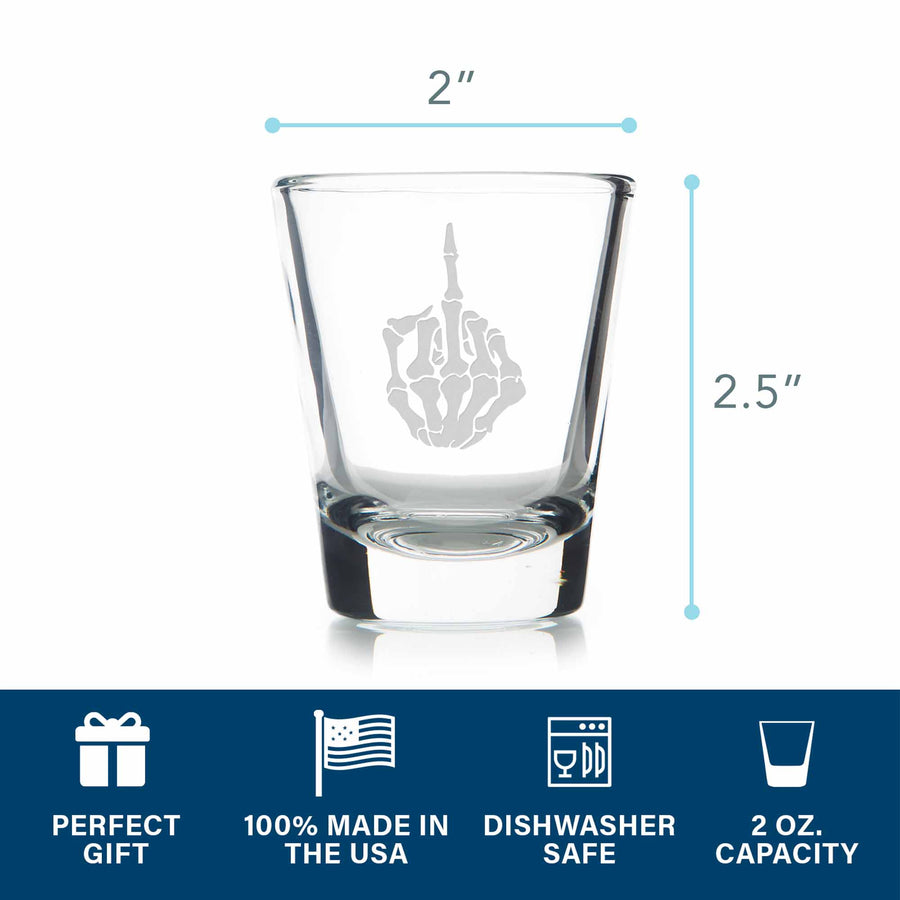 Skeleton Middle Finger Standard Shot Glass