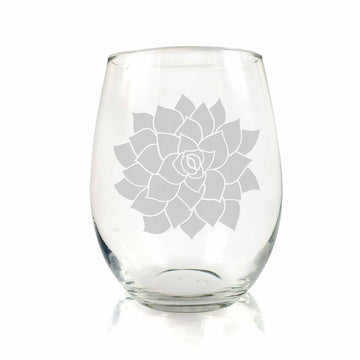 Succulent Stemless Wine Glass