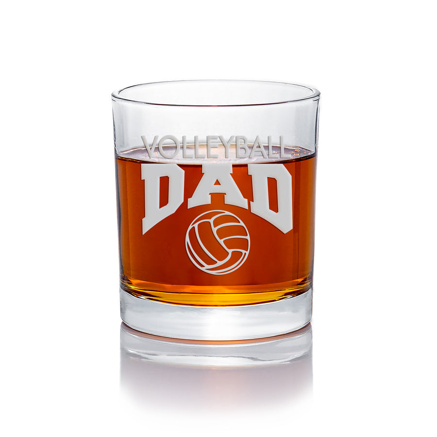 Volley Ball Dad Round Rocks Glass