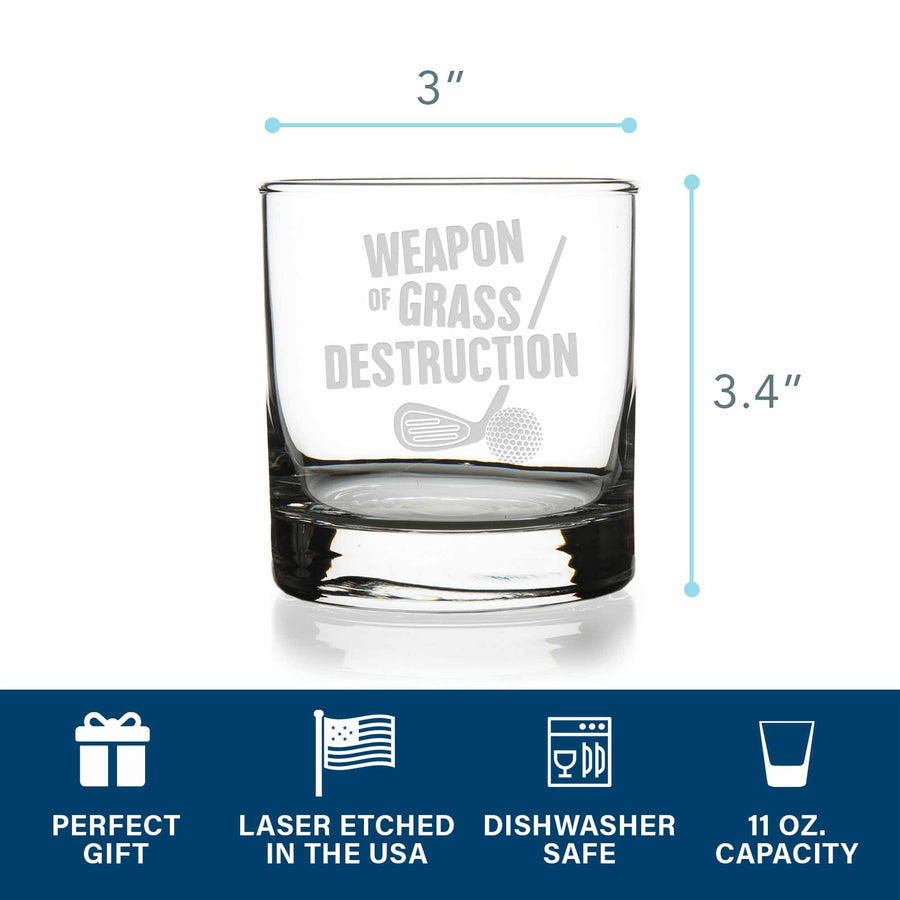 Weapon Of Grass Destruction Round Rocks Glass
